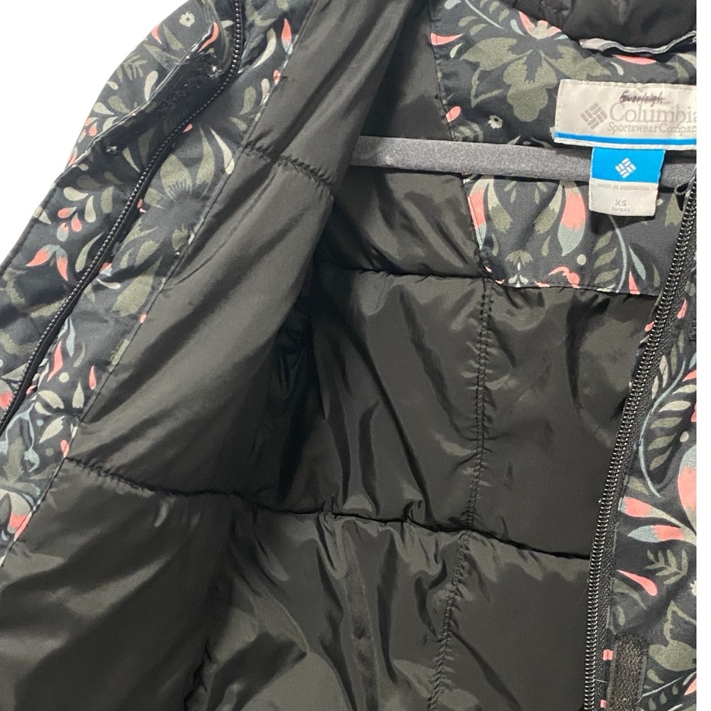 Columbia Grey Black Pink Floral Winter Ski Jacket - New - Toddler Girl XS - Picture 5 of 8